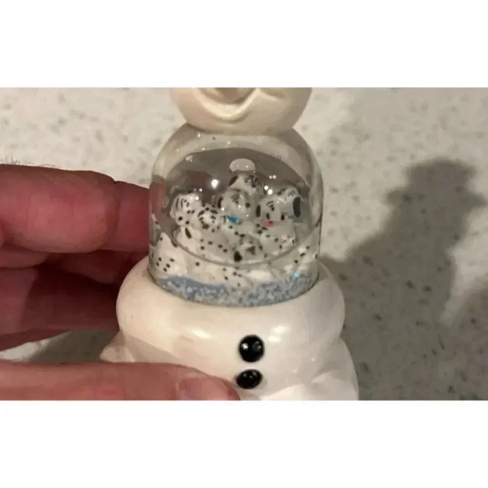 1996‎ Disney McDonald's 101 Dalmatians Toy Snowman Snow Globe sf
